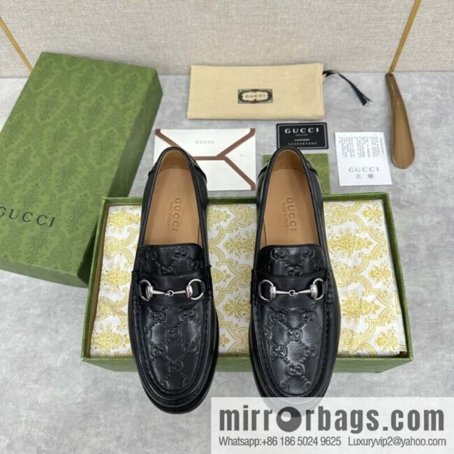💋💍G Replica Luxury Handbag New Products Men\'s \"G Metal Buckle Loafers\"
