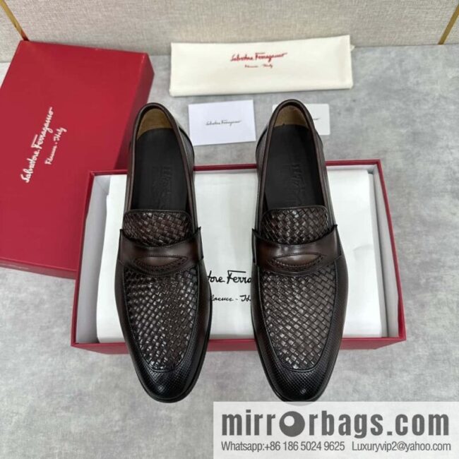 SF fila~ ferragam * classic men loafers leather shoes