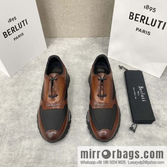 💋💍Berlut Bruti, Upgraded 3rd Generation Private Mold Outsole Fast Track Leather and Nylon Sneakers