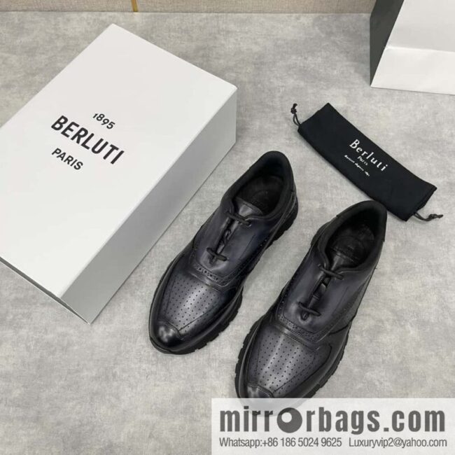 💋💍Berlut Bruti, Upgraded 3rd Generation Private Mold Outsole Fast Track Leather and Nylon Sneakers