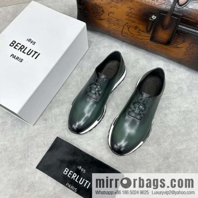 💋💍Berlut Bruti, Upgraded 3rd Generation Private Mold Outsole Fast Track Leather and Nylon Sneakers