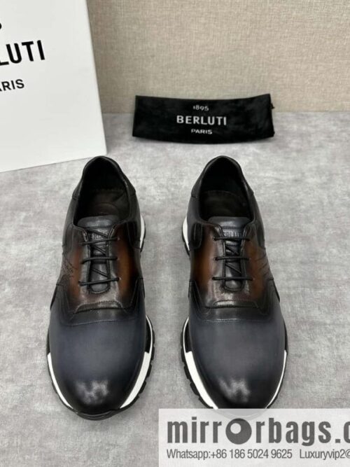 💋💍Berlut Bruti, Upgraded 3rd Generation Private Mold Outsole Fast Track Leather and Nylon Sneakers