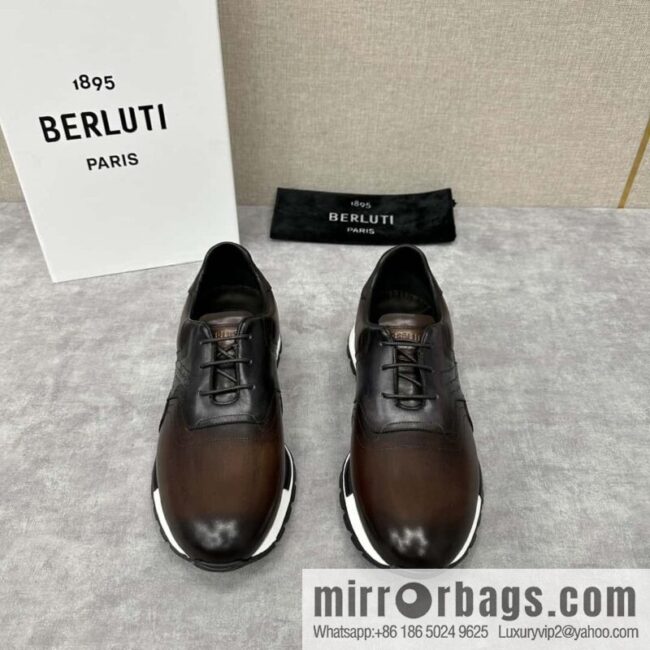 💋💍Berlut Bruti, Upgraded 3rd Generation Private Mold Outsole Fast Track Leather and Nylon Sneakers
