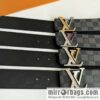 LV letter logo metal buckle double-sided usable belt 4.0cm