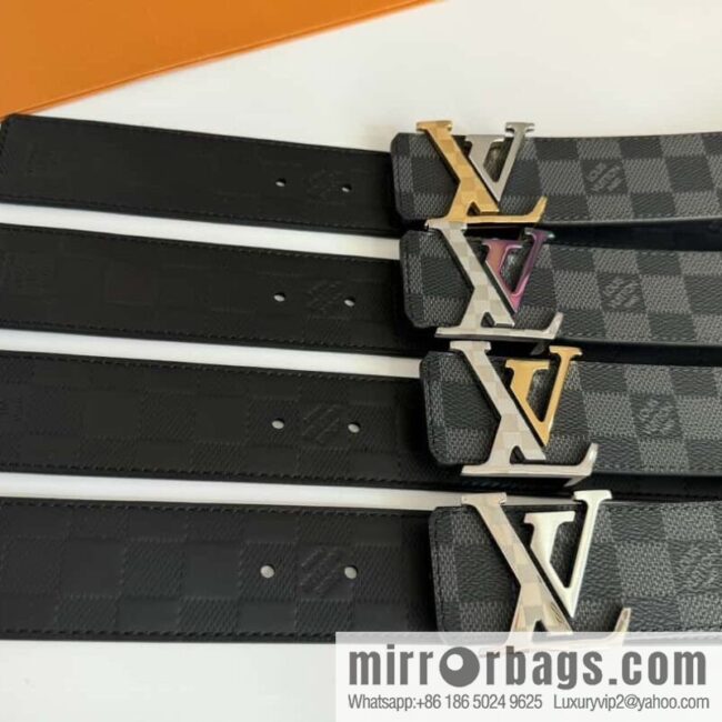 LV letter logo metal buckle double-sided usable belt 4.0cm
