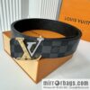 LV letter logo metal buckle double-sided usable belt 4.0cm