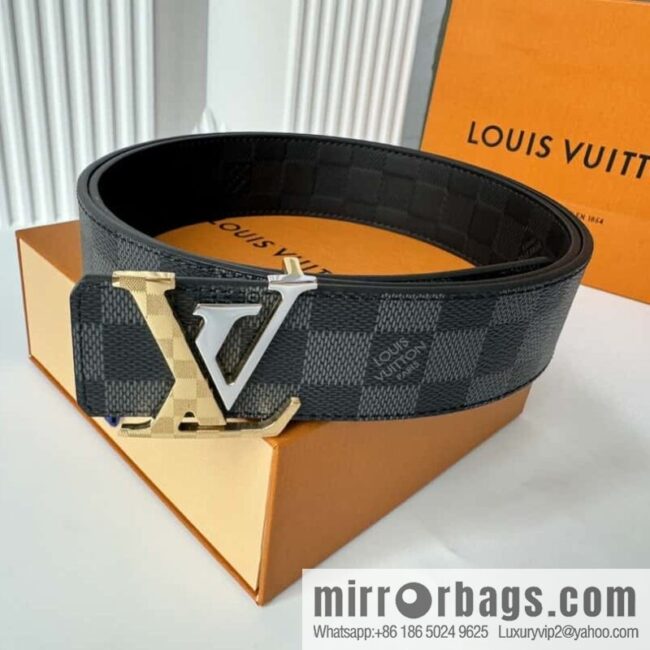 LV letter logo metal buckle double-sided usable belt 4.0cm