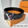 LV letter logo metal buckle double-sided usable belt 4.0cm
