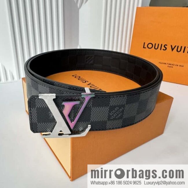 LV letter logo metal buckle double-sided usable belt 4.0cm