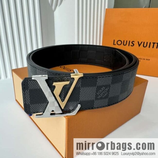 LV letter logo metal buckle double-sided usable belt 4.0cm