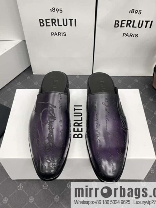 Berluti official website hot sale new tattoo half drag men\'s shoes CYRUS OMAN leather shoes