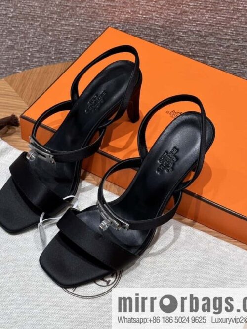 wsxc1722529305854_0-800x800xfymbriiqm412115_20250625042753.jpg HERMES 160 Glamour sandals 75 ck89/black/black, crepe satin/Crepe satin