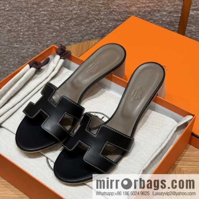 wsxc1723567124562_0-800x800zehciexfdel11435_20250625042057.jpg HERMES 185 Oasis High Heel Sandals, Black/ck89/noir /Swift
