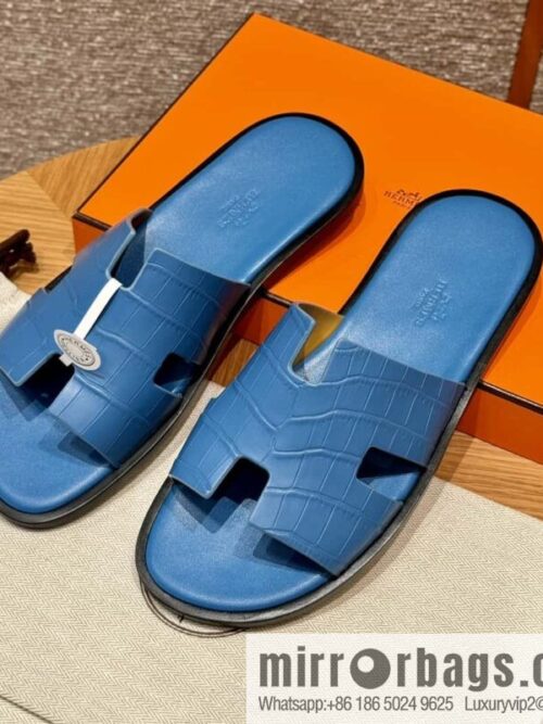 wsxc1725288314275_0-800x800pxx2rk4iai211083_20250625041727.jpg HERMES 182 -Lzmir Men\'s slippers, Florida blue/OF/with blue feet