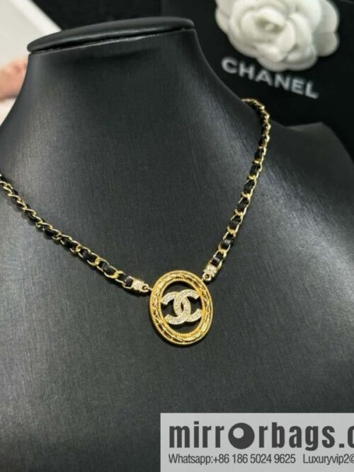 wsxc1725628567249_0-800x800mad4avglaf562440_20250630093822.jpg New ☑️ CHANEL double C oval black leather rope necklace