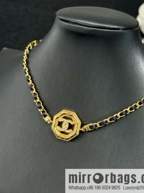 wsxc1725628573776_0-800x800aazbp0t2z2s62429_20250630093759.jpg New ☑️ CHANEL double C octagonal black leather rope necklace