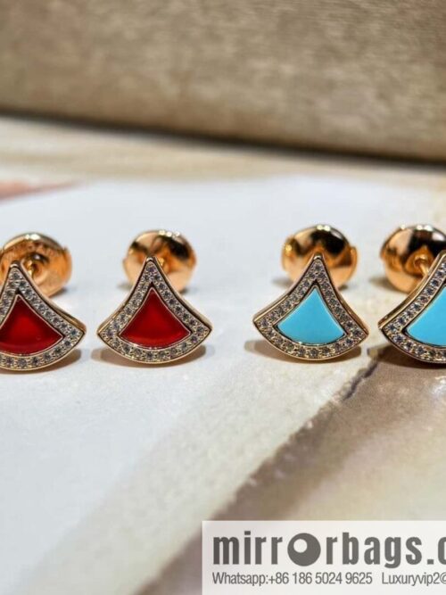 wsxc1725630300658_7-800x800lbj4vrd3yb362296_20250630021158.jpg ❗️New ❗️ ☀️ BVLGARI DIVAS\'DREAM with Diamond Chalcedony Turquoise Fan Stud Earrings ☀️