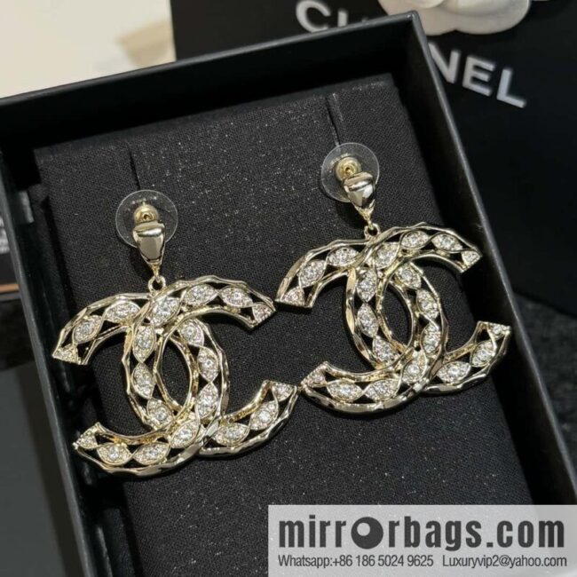 ❗️New ❗️ ☀️ new ☑️ Chanel C2 gold double c stud earrings ☀️