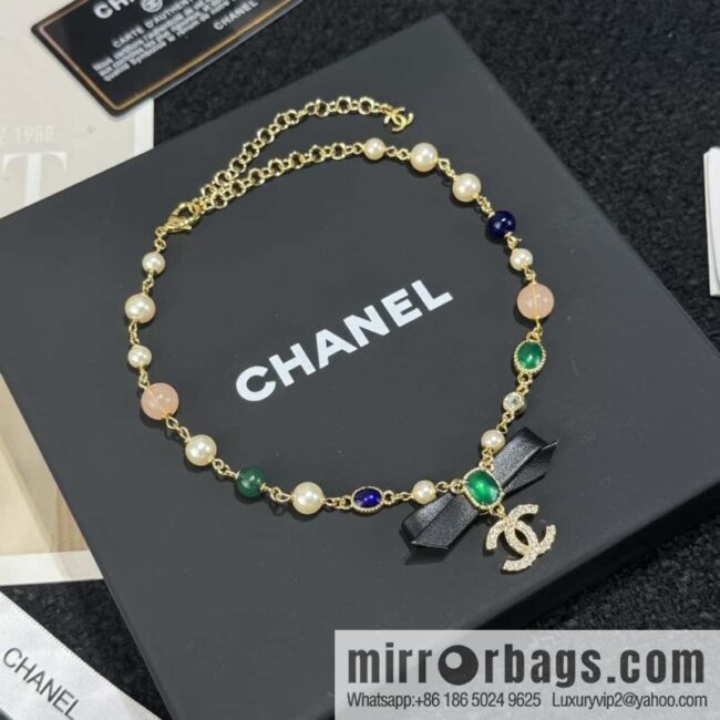 ❗️New ❗️ ☀️ New ☑️ Chanel Emerald Bow Necklace ☀️