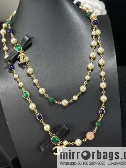 wsxc1728463028888_4-800x800v1uv5rwqvs141137_20250629230112.jpg ❗️New ❗️☀️ New ☑️ Chanel Emerald Bow Long Necklace Sweater Chain ☀️