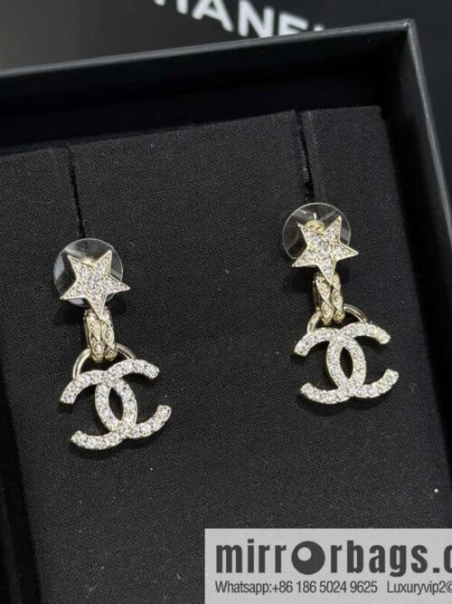 wsxc1728932680671_0-800x800wbmbozpbjsk40938_20250629225144.jpg ❗️New ❗️☀️ new ☑️ chanel c2 double c full diamond pentagram ⭐ star stud earrings ☀️