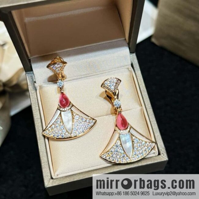 ❗️New ❗️ ☀ BVLGARI DIVAS\'DREAM Liu Yifei same fan stud earrings ☀️