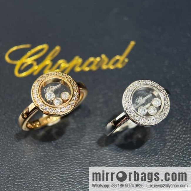 ❗️New ❗️ Chopard HAPPY DIAMONDS full diamond round three diamond ring