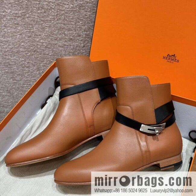 wsxc1732198524584_1-800x8002vy5bwbos2x9766_20250625040631.jpg HERMES 193 Neo & Bare Boots, Gold Brown/37/Gold/Black/89/Noir Calfskin/Calfskin
