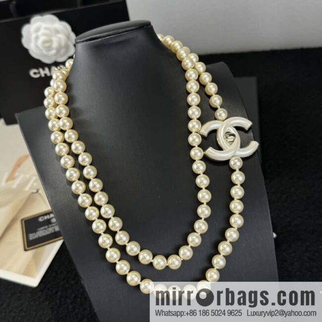 ❗️New ❗️☀️ new ☑️ Chanel double c pearl coco necklace sweater chain ☀️