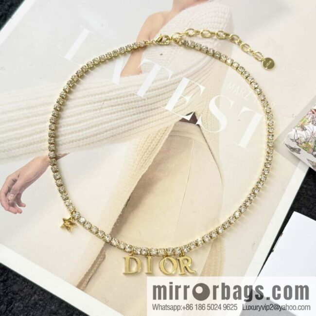 New ☑️ Dior tassel letter full diamond necklace