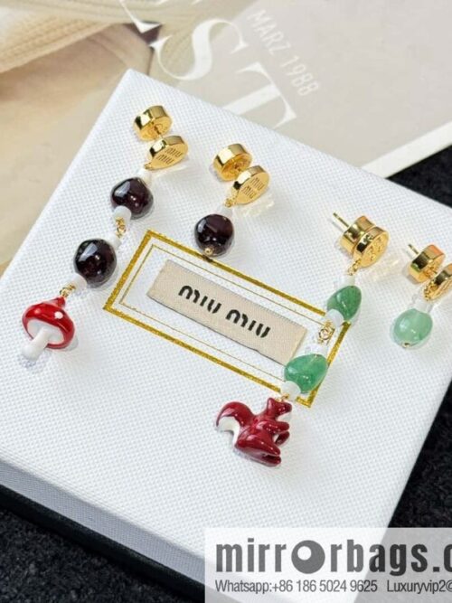 ❗️New ❗️ [Style] MIU MIU Squirrel Mushroom Stud Earrings
