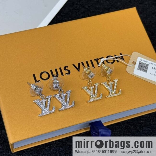 ❗️New ❗️ ☀ Original ☀ Louis Vuitton LV full diamond letter stud earrings ☀
