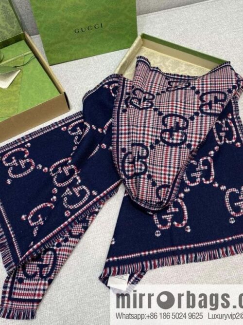 wsxc1739475654698_7-800x800k0wvytqv55h6143_20250625124032.jpg GUCCI 🍂 \"Wool Double Sided Scarf\" Blueberry Color 660025