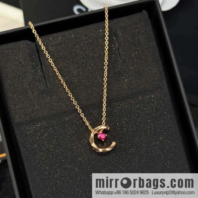 ❗️New ❗️ New ☑️ Chanel coco crush series red diamond water ice moon, moon necklace