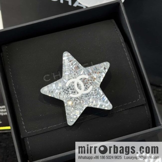❗️New ❗️☀️ New ☑️ Chanel Double C Acrylic Pentagram Star Brooch ☀️