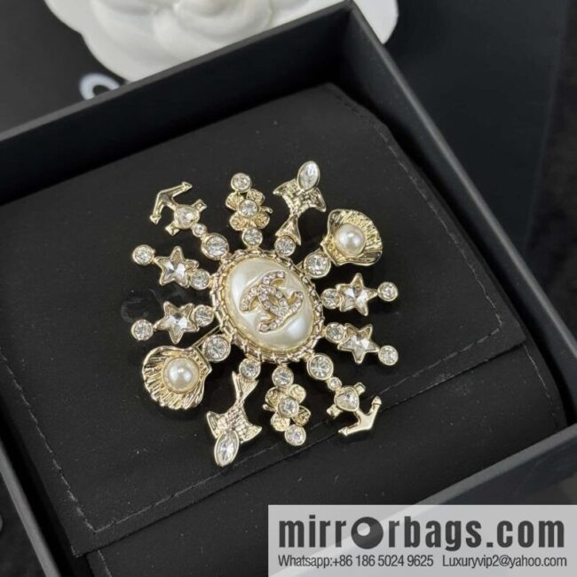 ❗️New ❗️ ☀️ new ☑️ Chanel double c shell anchor ⚓ brooch ☀️