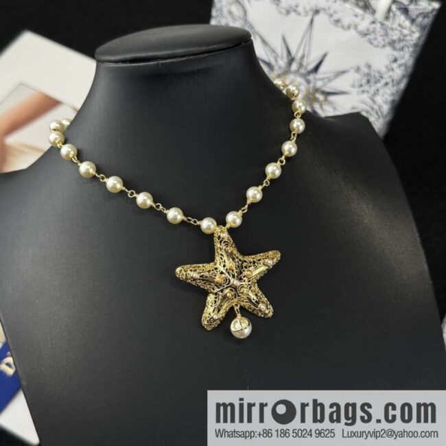 ❗️New ❗️ ☀️ New ☑️ Dior Pearl Pentagram ⭐ Star Necklace ☀️