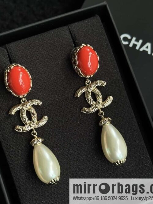 wsxc1740753334485_0-800x800xawk44qnuzs1132_20250625100248.jpg ❗️New ❗️☀️ new ☑️ Chanel c3 double c red pearl stud earrings ☀️