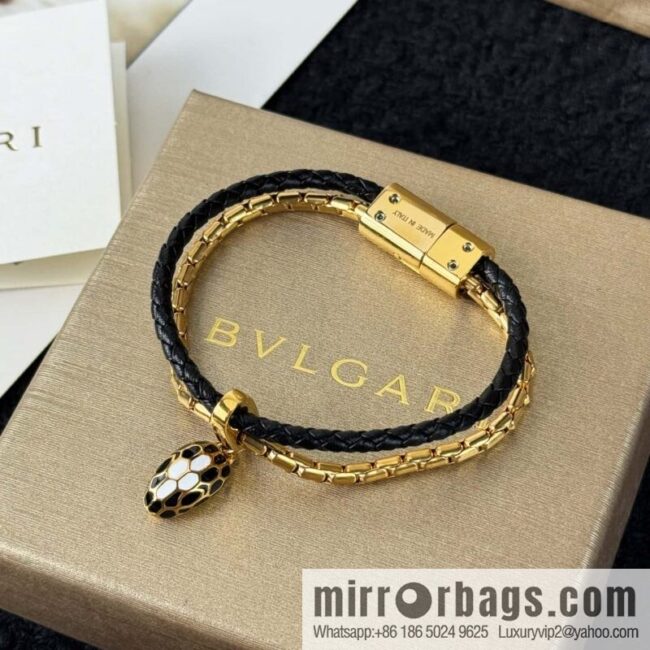 ❗️New ❗️ 7 color ☀ BVLGARI SERPENTI FOREVER series snakehead double leather rope bracelet bracelet ☀️