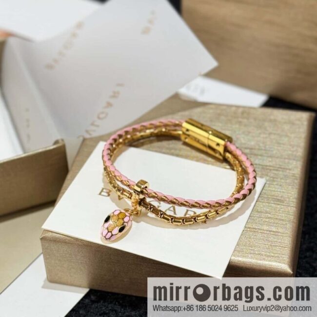❗️New ❗️ 7 color ☀ BVLGARI SERPENTI FOREVER series snakehead double leather rope bracelet bracelet ☀️