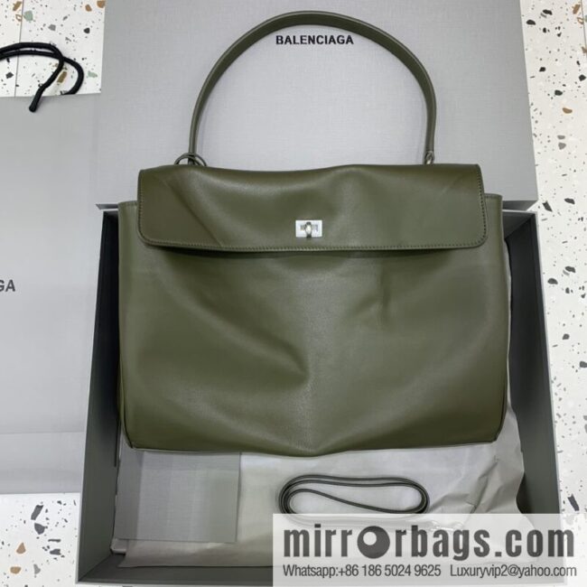 [Large green silver buckle 】 𝐁𝐀𝐋𝐄𝐍𝐂𝐈𝐀𝐆𝐀 𝐑𝐎𝐃𝐄𝐎 𝐁𝐀𝐆 series handbag model number: 78972