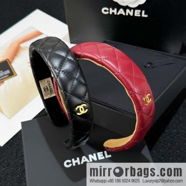❗️New ❗️☀️ New ☑️ Chanel Double C Rhombus Lambskin Headband ☀️