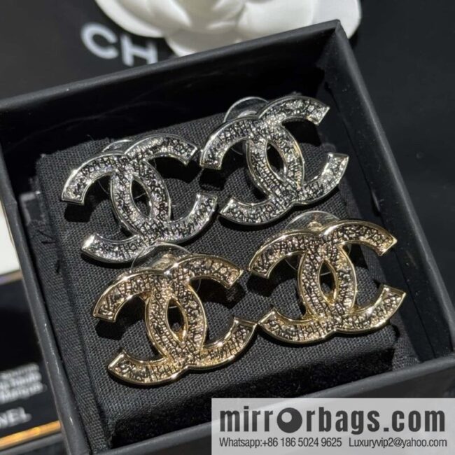 ☀️New ☑️ chanel c1 double c stud earrings
