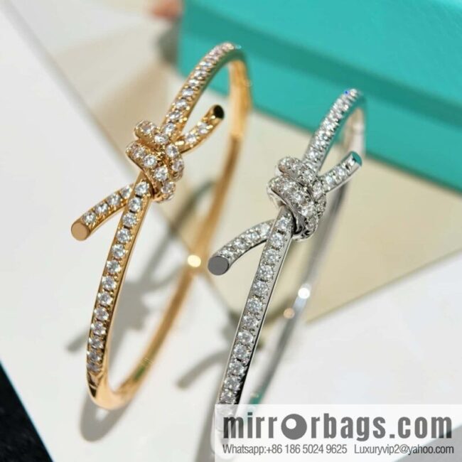 TIFFANY & Co. Tiffany Knot Series Bow Half Full Diamond Bracelet