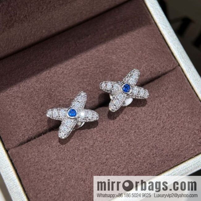 ☀️Chaumet Paris CHAUMET full diamond cross stud earrings