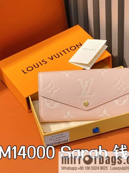[Boutique‑grade] M14000 pink silk screen print, full leather flip wallet, this Sarah wallet.