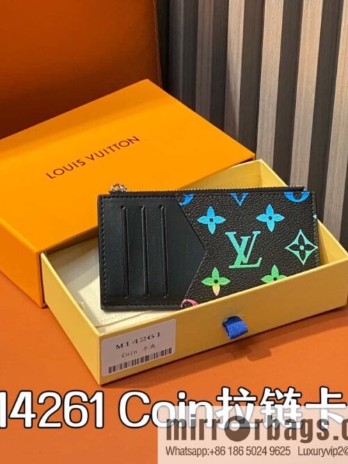 [Boutique‑grade] M14261 black gradual change card bag card clip, new Coin zipper card clip
