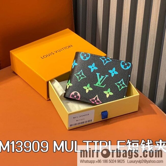 [Boutique‑grade] M13909 black gradual change short suit clip MULTIPLE short wallet