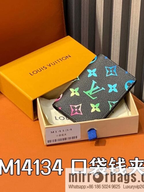 [Premium‑quality] M14134 black gradual change card bag pocket wallet, pocket wallet