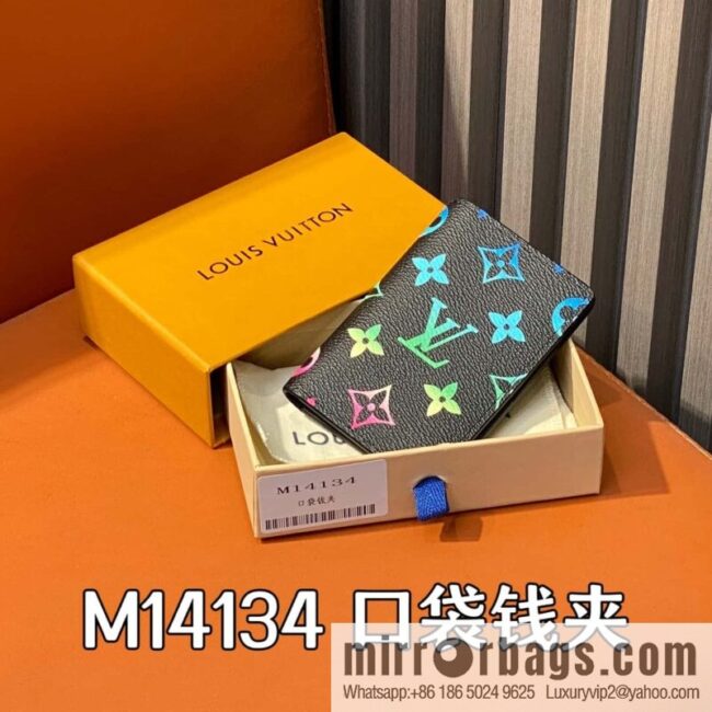 [Premium‑quality] M14134 black gradual change card bag pocket wallet, pocket wallet